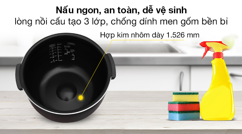 Lòng nồi cao cấp - Nồi cơm điện Cao tần Tiger 1 lít JKT-D10V Lòng nồi cao cấp - Nồi cơm điện Cao tần Tiger 1 lít JKT-D10V
