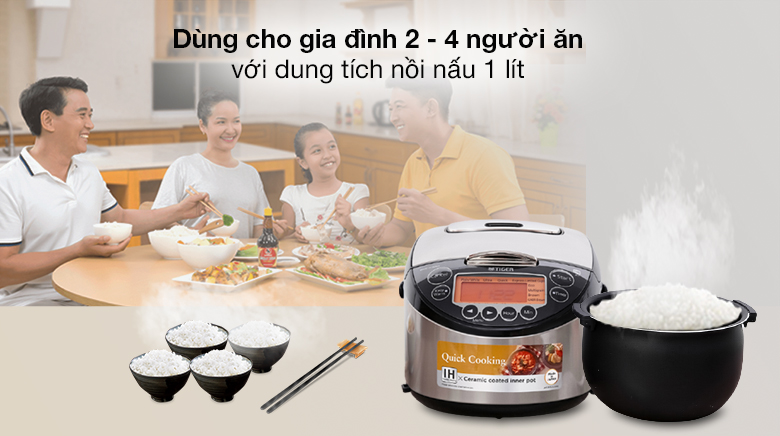 Nồi 1 lít - Nồi cơm điện Cao tần Tiger 1 lít JKT-D10V Nồi 1 lít - Nồi cơm điện Cao tần Tiger 1 lít JKT-D10V