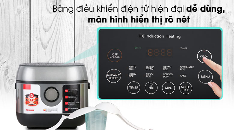 Bảng điều khiển điện tử - Nồi cơm cao tần Toshiba 1 lít RC-10IP1PV. Bảng điều khiển điện tử - Nồi cơm cao tần Toshiba 1 lít RC-10IP1PV.