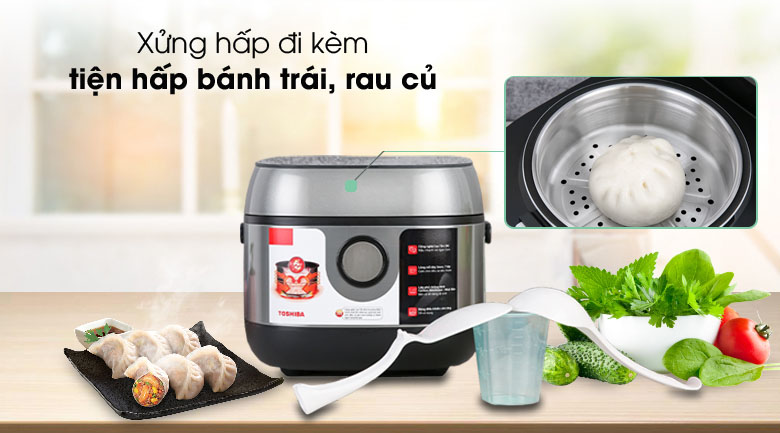 Xửng hấp đi kèm - Nồi cơm cao tần Toshiba 1 lít RC-10IP1PV. Xửng hấp đi kèm - Nồi cơm cao tần Toshiba 1 lít RC-10IP1PV.