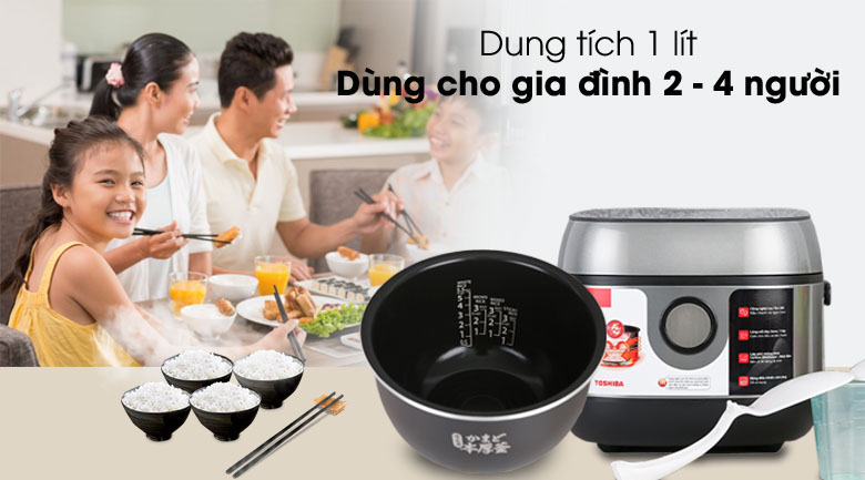 Dung tích 1 lít - Nồi cơm cao tần Toshiba 1 lít RC-10IP1PV. Dung tích 1 lít - Nồi cơm cao tần Toshiba 1 lít RC-10IP1PV.