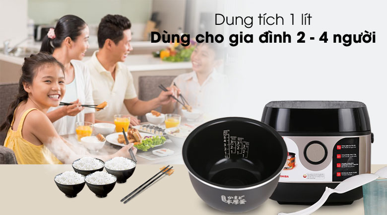 Dung tích nồi cơm điện 1 lít - Nồi cơm cao tần Toshiba 1 lít RC-10IX1PV. Nồi cơm cao tần Toshiba 1 lít RC-10IX1PV