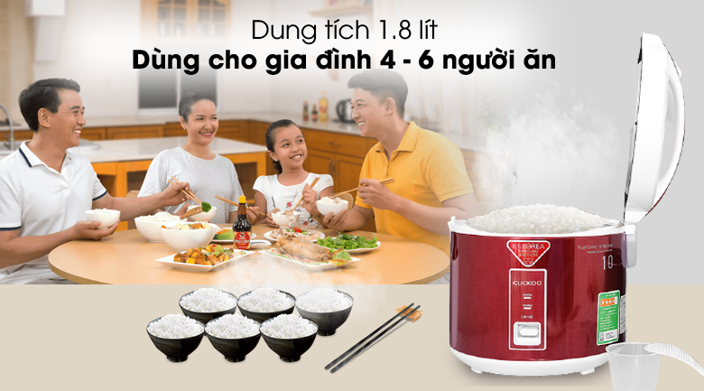 Nồi cơm điện nắp gài Cuckoo 1.8 lít CR-1081/RDWHVN