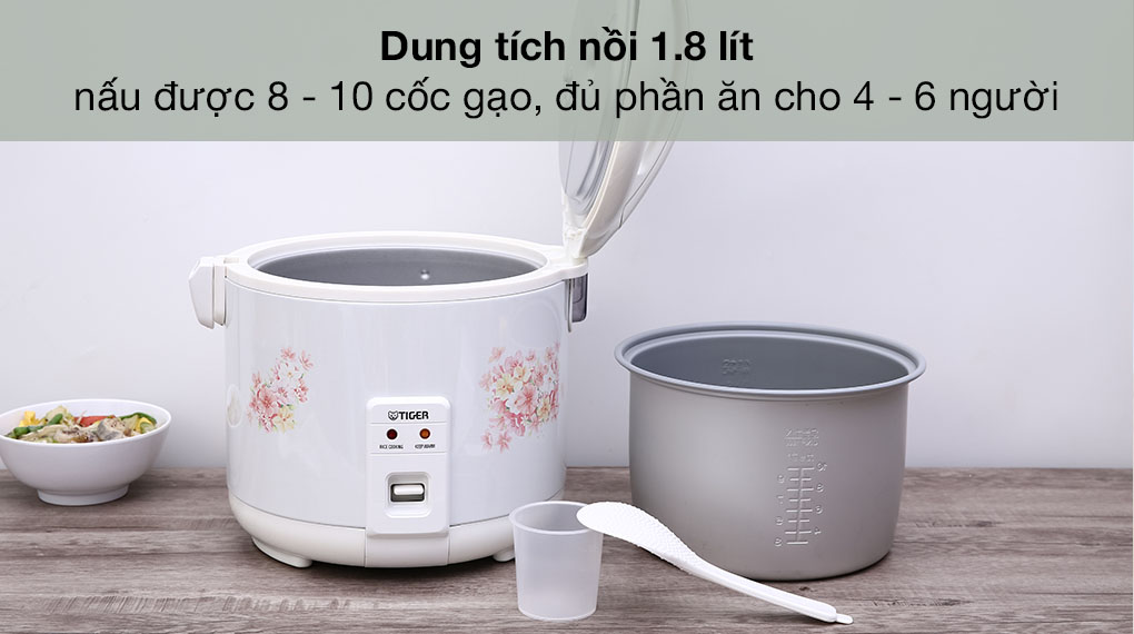 Nồi cơm điện nắp gài Tiger 1.8 lít JNP-1800 - Dung tích