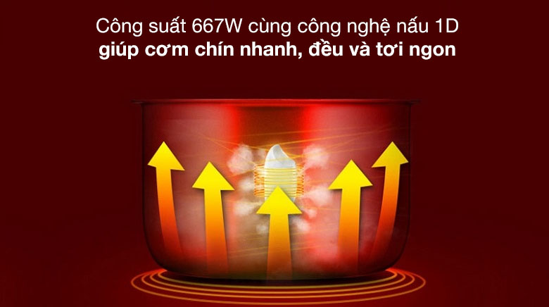 Công nghệ 1D - Nồi cơm điện nắp gài Tiger 1.8 lít JNP-1803