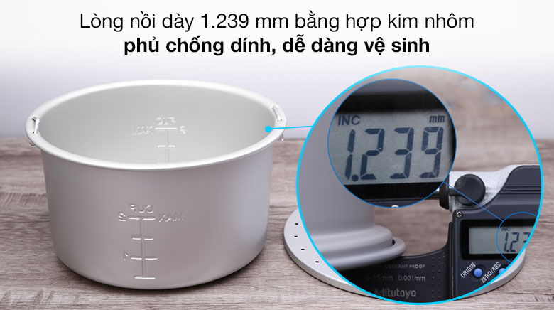 Lòng nồi hợp kim nhôm - Nồi cơm điện nắp gài Tiger 1.8 lít JNP-1803