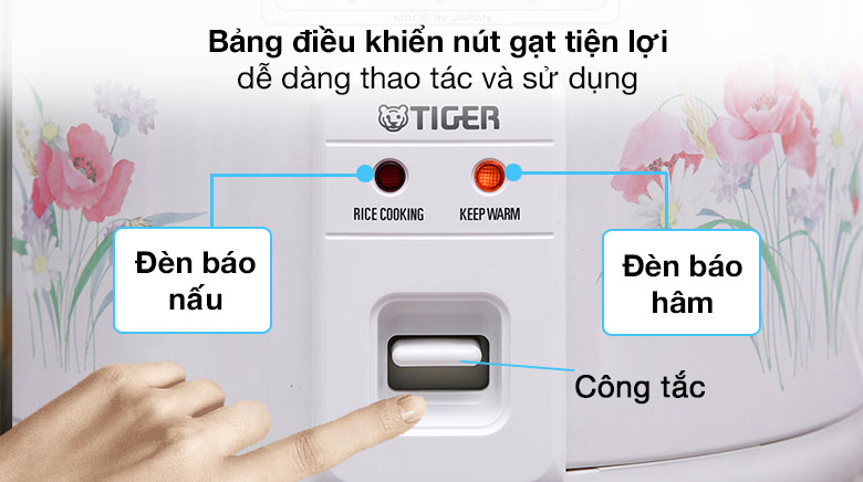 Điều khiển nút nhấn - Nồi cơm điện nắp gài Tiger 1.8 lít JNP-1803