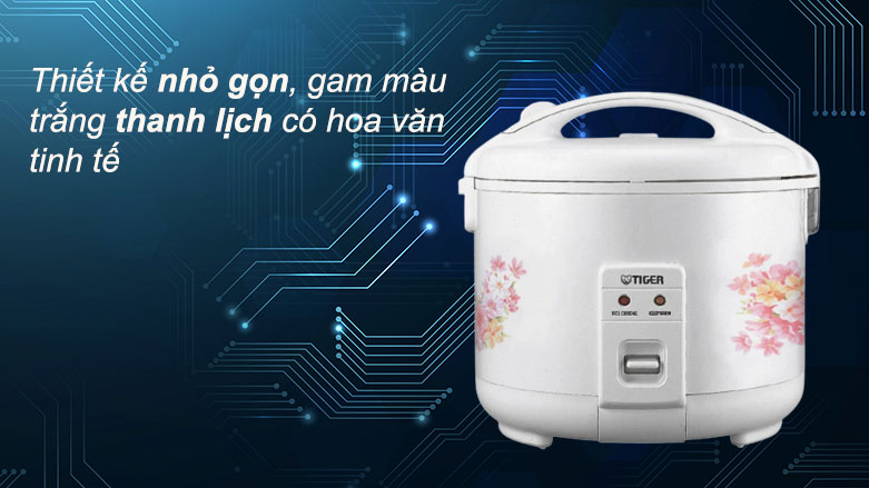 Nồi cơm điện Tiger JNP-1000 Màu trắng (FL)| Thiết kế nhỏ gon