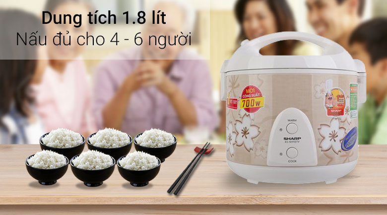 Dung tích-Nồi cơm điện Sharp 1.8L KS-N191ETV "SB"