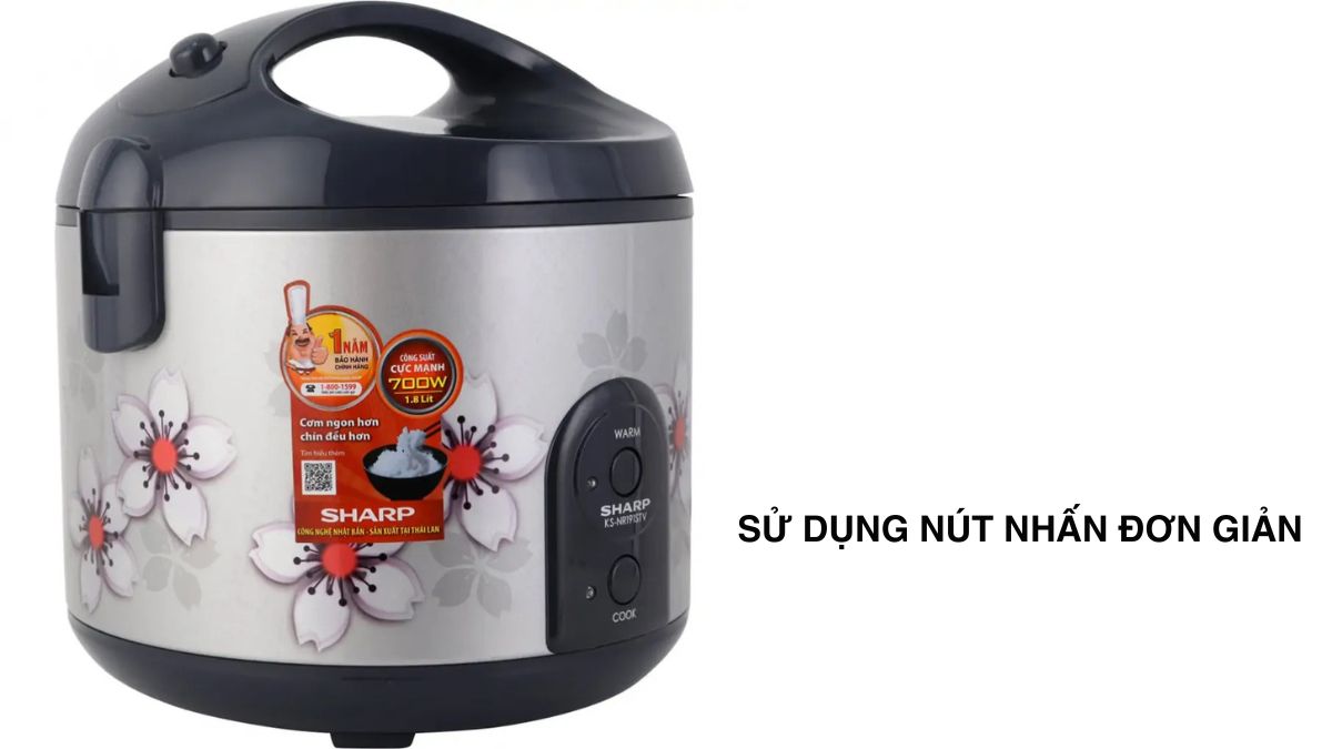 Sharp KS-NR191STV "SS" sử dụng điều khiển nút nhấn đơn giản