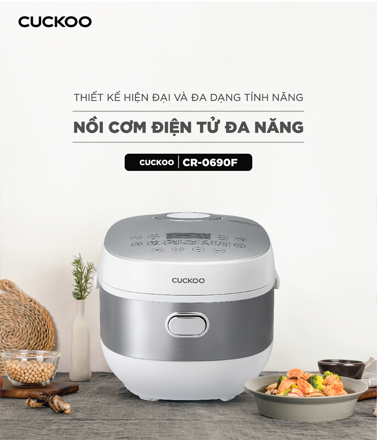 Nồi cơm điện tử Cuckoo 1.08 lít CR-0690F/SIWHCRVNCV