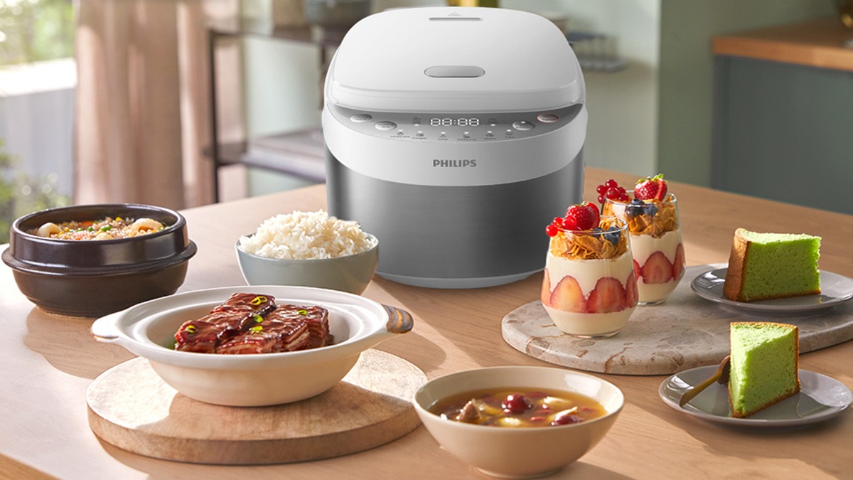 Philips HD3170/66 tích hợp 8 menu nấu tự động với nhiều chức năng tiện lợi
