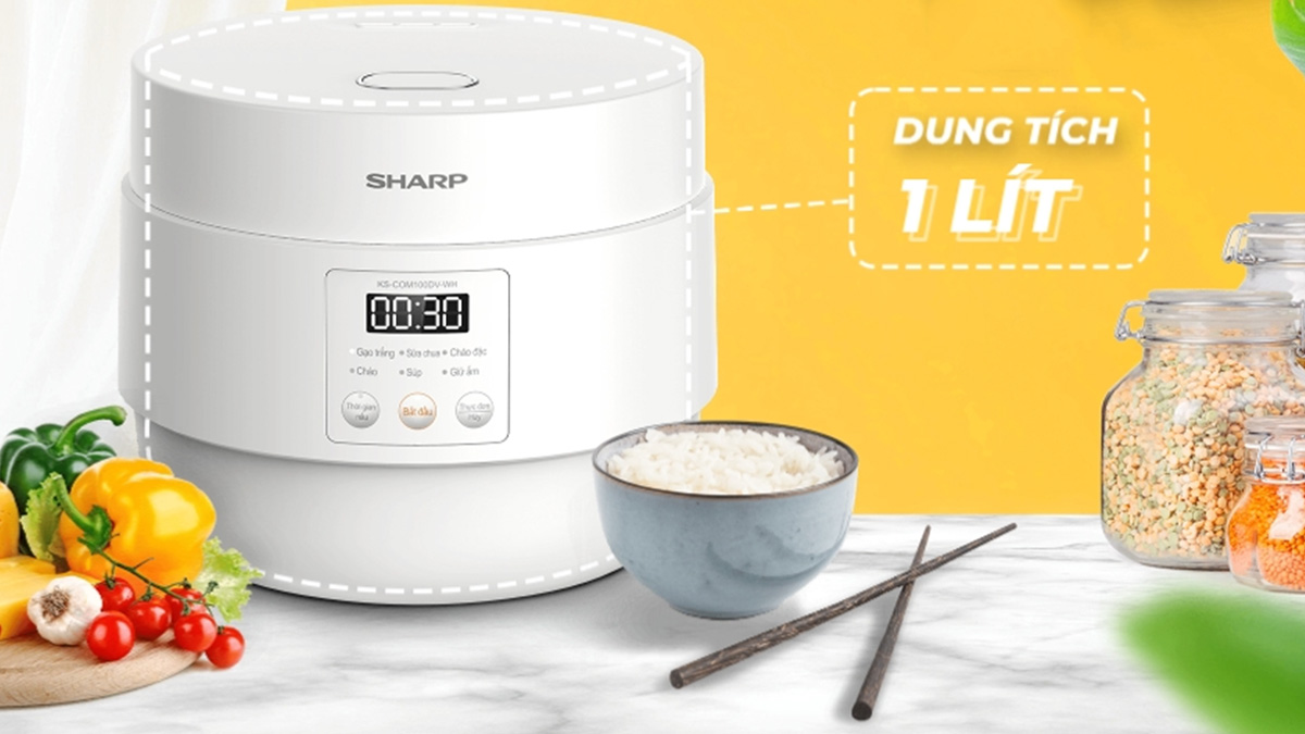 Sharp KS-COM100DV-WH có dung tích 1 lít 