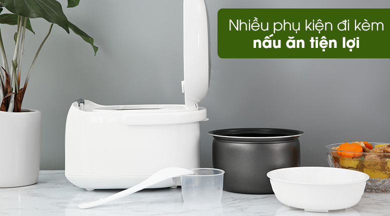Nồi cơm điện tử Sharp KS-COM08V-SL 0.72 lít - Có xửng hấp, muỗng lấy cơm, cốc đong gạo Nồi cơm điện tử Sharp KS-COM08V-SL 0.72 lít - Có xửng hấp, muỗng lấy cơm, cốc đong gạo