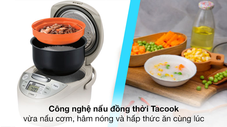 Công nghệ nấu Tacook - Nồi cơm điện tử Tiger 1.8 lít JAX-S18W Công nghệ nấu Tacook - Nồi cơm điện tử Tiger 1.8 lít JAX-S18W