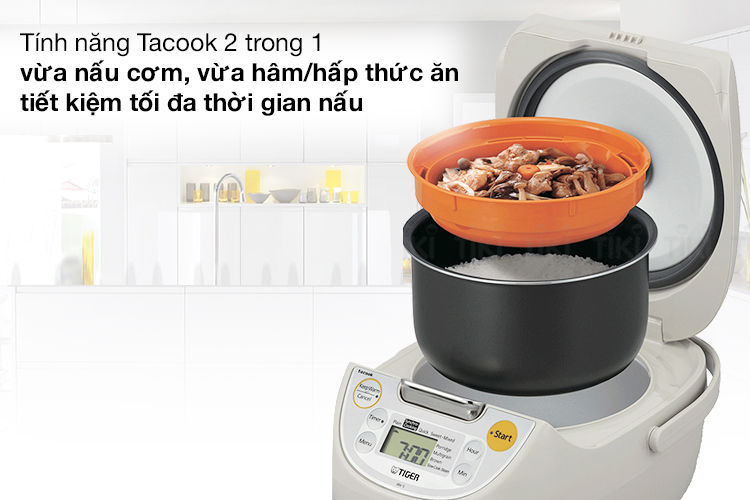 2 trong 1 - Nồi cơm điện tử Tiger 1.8 lít JBV-S18W
