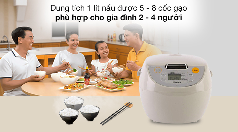 Dung tích - Nồi cơm điện tử Tiger 1 lít JBV-S10W