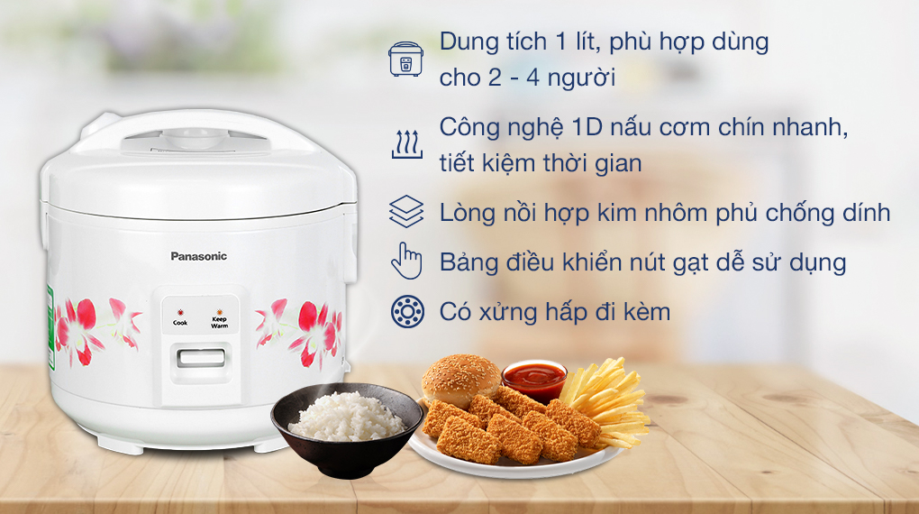 Nồi cơm nắp gài Panasonic 1 lít SR-MVN10FRAX - Tổng quan Nồi cơm nắp gài Panasonic 1 lít SR-MVN10FRAX - Tổng quan