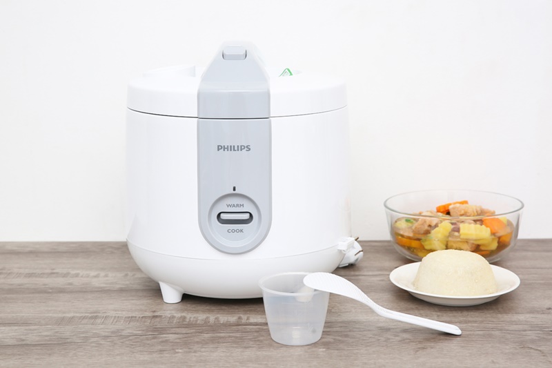Có màu trắng tinh khôi, thiết kế thanh lịch - Nồi cơm điện Philips 1.8 lít HD3115 Nồi cơm nắp gài Philips 1.8 lít HD3115/66