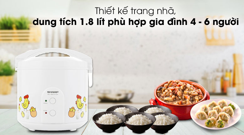 Nồi cơm nắp gài Sharp 1.8 lít KS-183TJV-CH