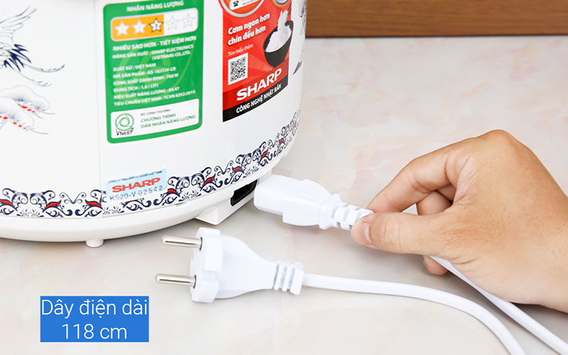 Nồi cơm điện nắp gài Sharp 1.8 lít KS-183TJV-CR