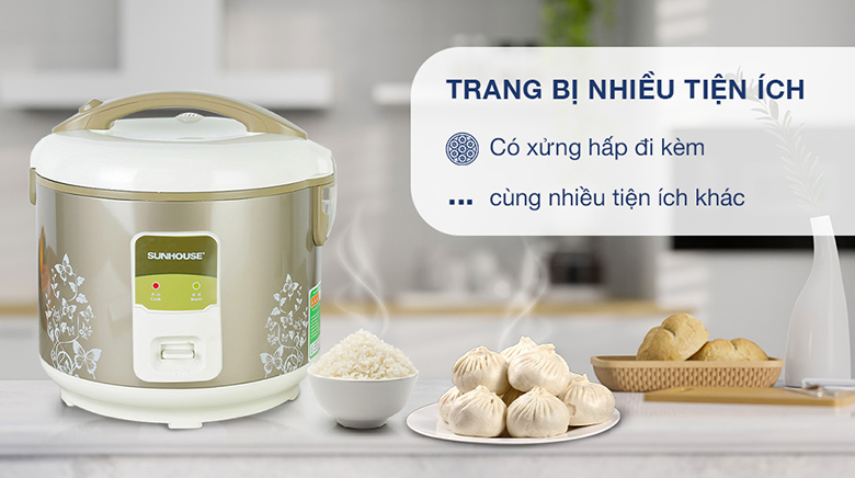 Nồi cơm điện Sunhouse 1.8 lít SHD 8616 - Tiện ích