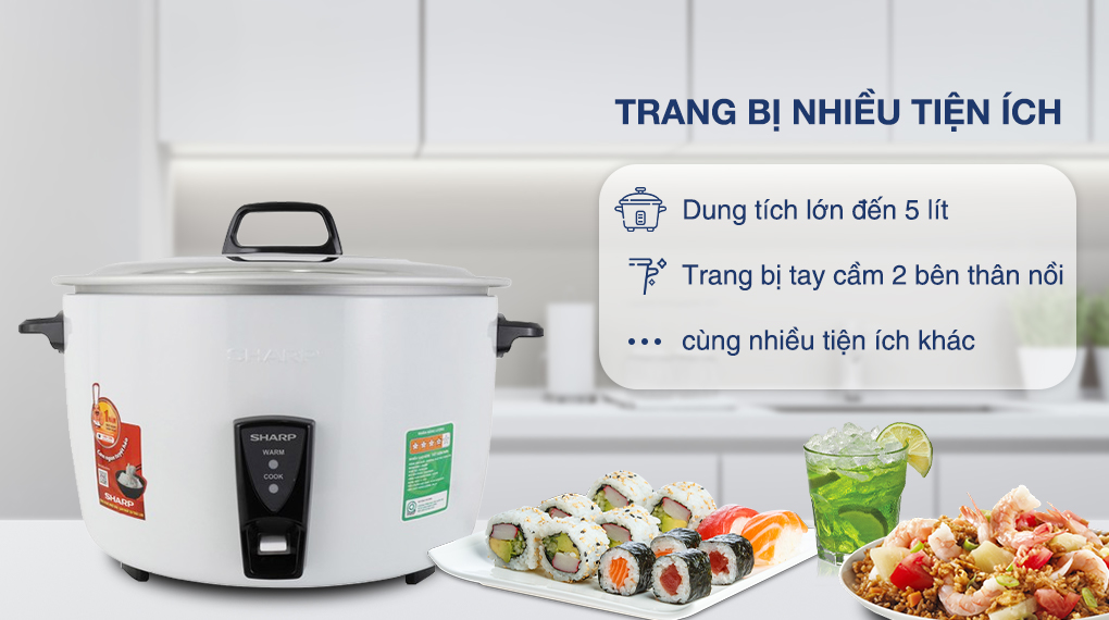 Nồi cơm nắp rời Sharp 5 lít KSH-D55V - Tiện ích