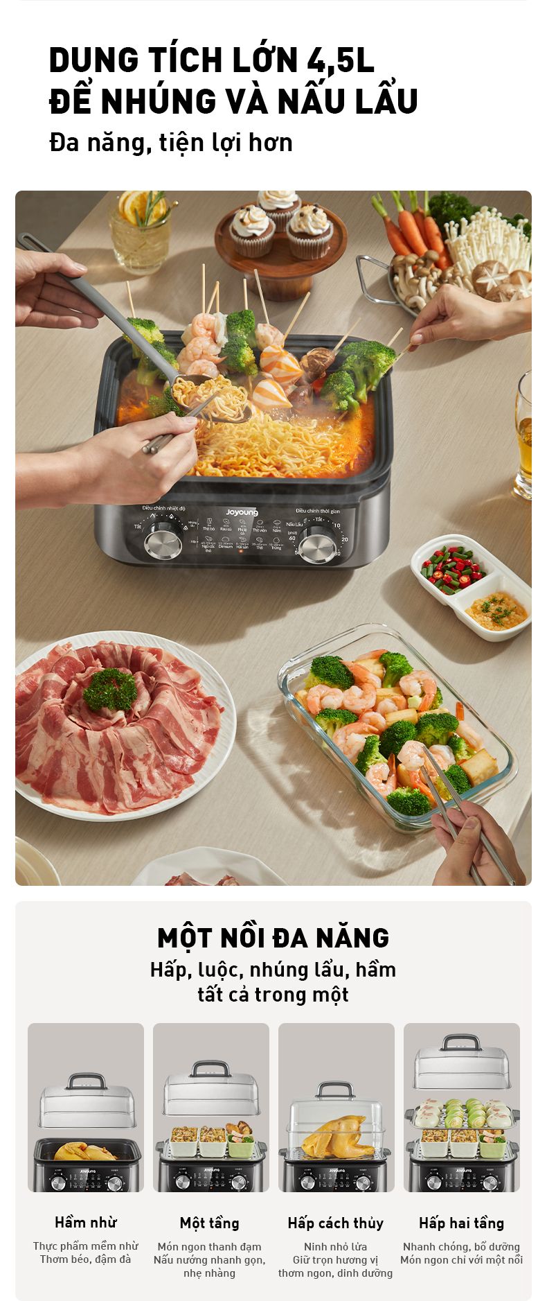 Nồi lẩu hấp đa năng Joyoung JFS-556