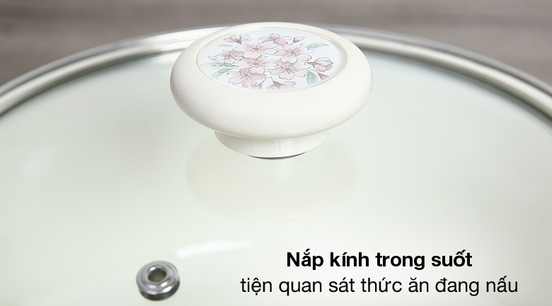 Nắp kính - Nồi thép Nippon tráng men nắp kính 20 cm Fujihoro SKW-12G Nắp kính - Nồi thép Nippon tráng men nắp kính 20 cm Fujihoro SKW-12G