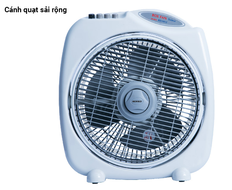 Quạt bàn đảo Senko BD1012 - Màu xám | Cánh quạt sải rộng