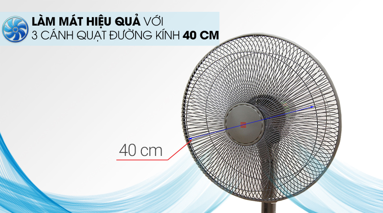 Quạt đứng KDK M40K Xám GY - Đường kính lồng quạt 40cm giúp thổi mát hơn