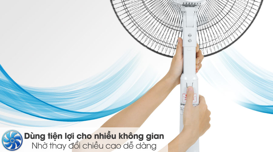 Chỉnh chiều cao - Quạt lửng Sharp PJ-L40RV-WH Chỉnh chiều cao - Quạt lửng Sharp PJ-L40RV-WH