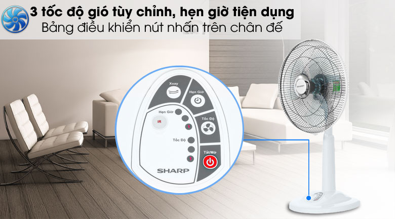 Dễ dùng - Quạt lửng Sharp PJ-L40RV-WH Dễ dùng - Quạt lửng Sharp PJ-L40RV-WH