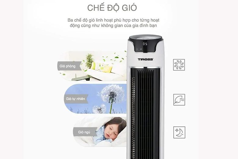 quat-thap-tiross-ts9181-51911-2 chế độ gió -Quạt tháp Tiross TS9181, có điều khiển