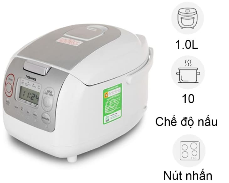 Nồi cơm điện tử Toshiba 1 lít RC-10NMFVN(WT)
