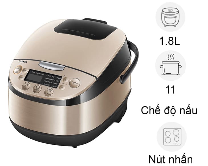 Nồi cơm điện Toshiba 1.8 lít RC-18DR3PV(G)