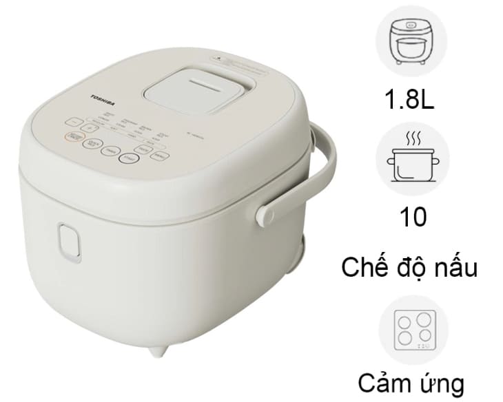Nồi cơm điện tử Toshiba 1.8 lít RC-18DR4TVN(W)