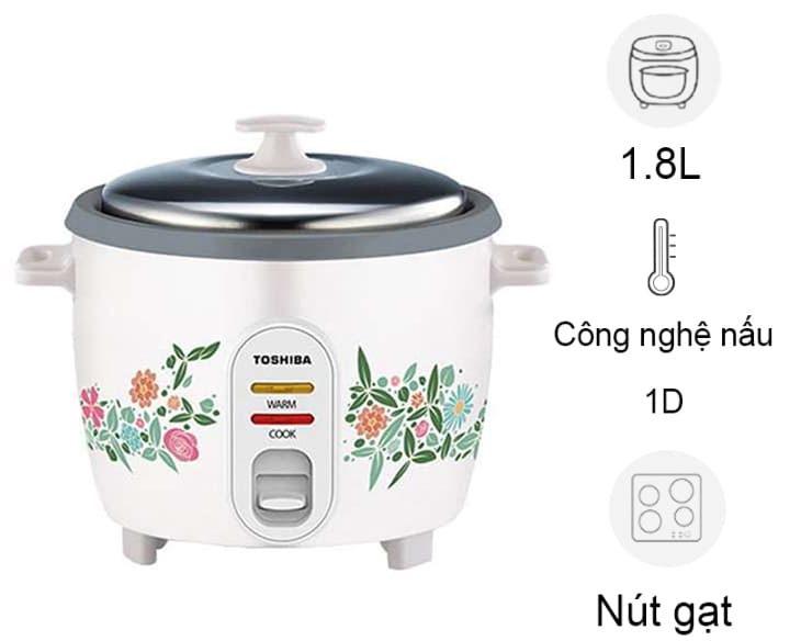 Nồi cơm nắp rời Toshiba 1.8 lít RC-18MH1PV(F)