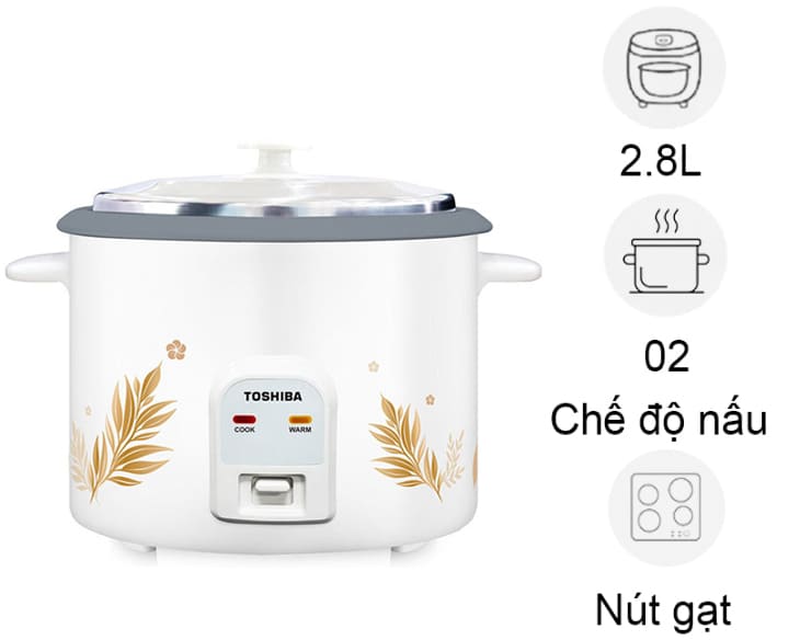 Nồi cơm điện Toshiba 2.8 lít RC-28MH1PV(G)