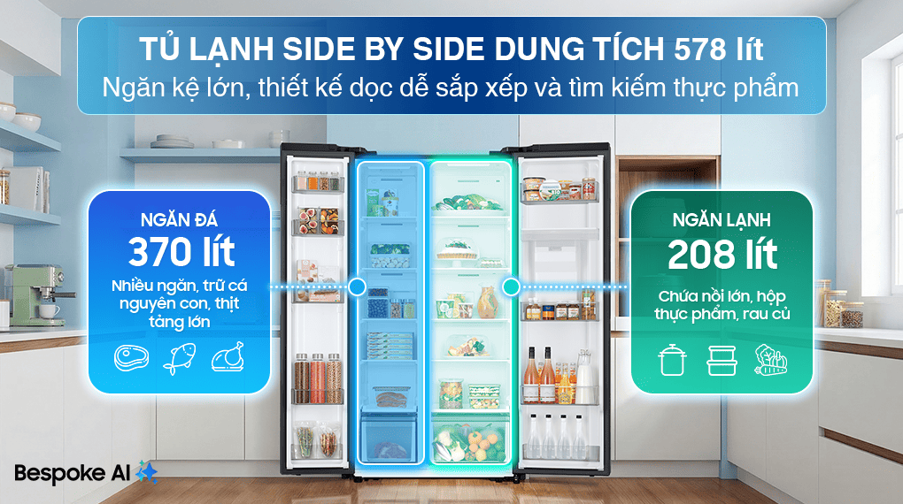 Tủ lạnh Samsung Inverter 578 lít RS57DG410EB4SV