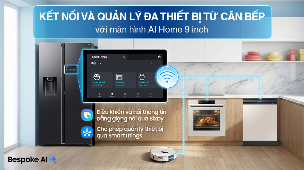 Tủ lạnh Samsung Inverter 615 lít AI Home RS90F65D2FSV