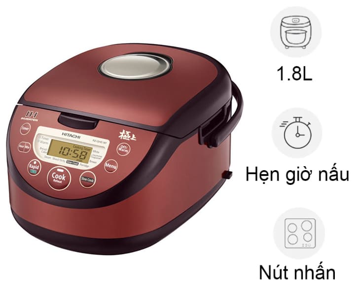 Nồi cơm điện cao tần Hitachi 1.8 lít RZ-GHE18Y(R)