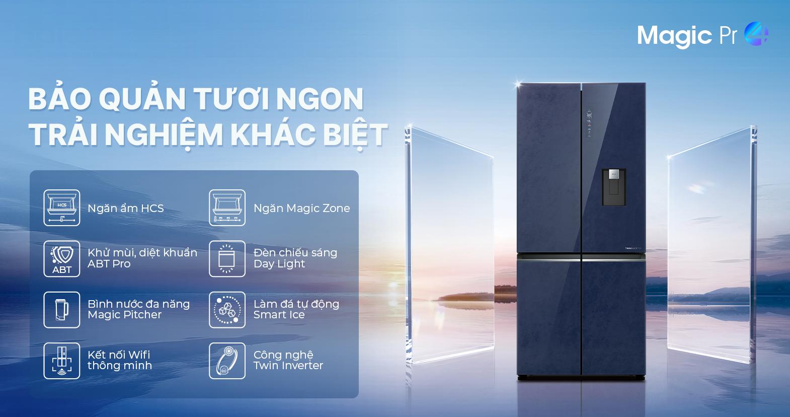 Tủ lạnh Aqua Inverter 522 lít AQR-MA600XA(WGL)U1