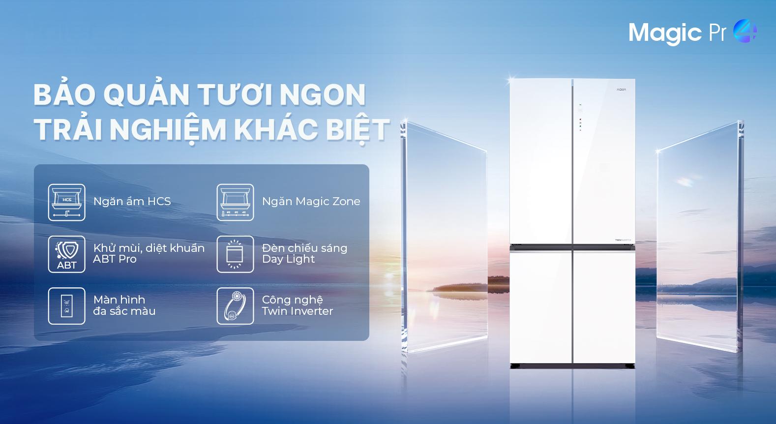 Tủ lạnh Aqua Inverter 529 lít AQR-M600XA(GC)