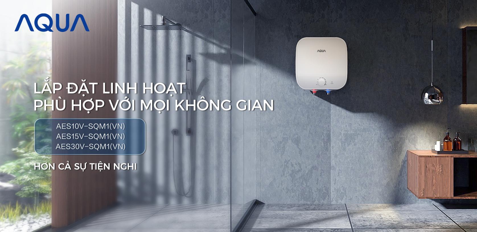 Máy nước nóng gián tiếp Aqua 30 lít AES30V-SQM1(VN)