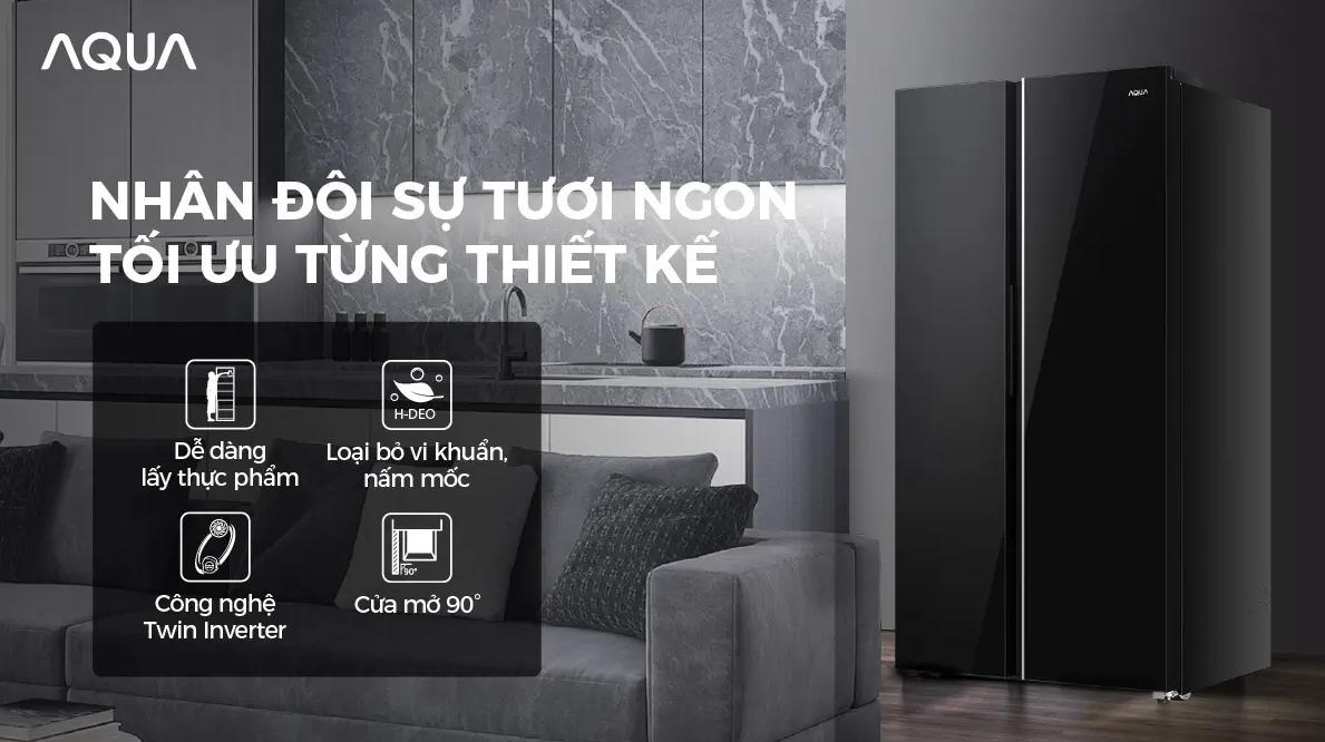 Tủ lạnh Aqua Inverter 646 lít AQR-S682XA(GB)