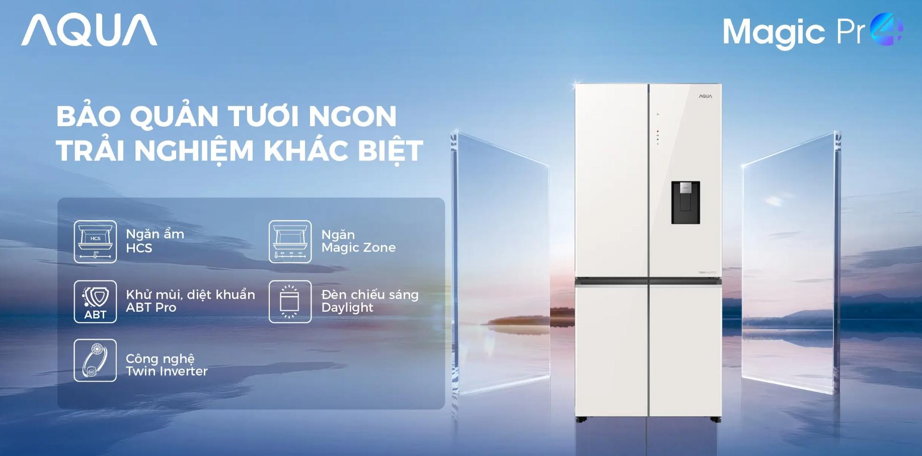 Tủ lạnh Aqua Inverter 529 lít AQR-M600XA(WGC)
