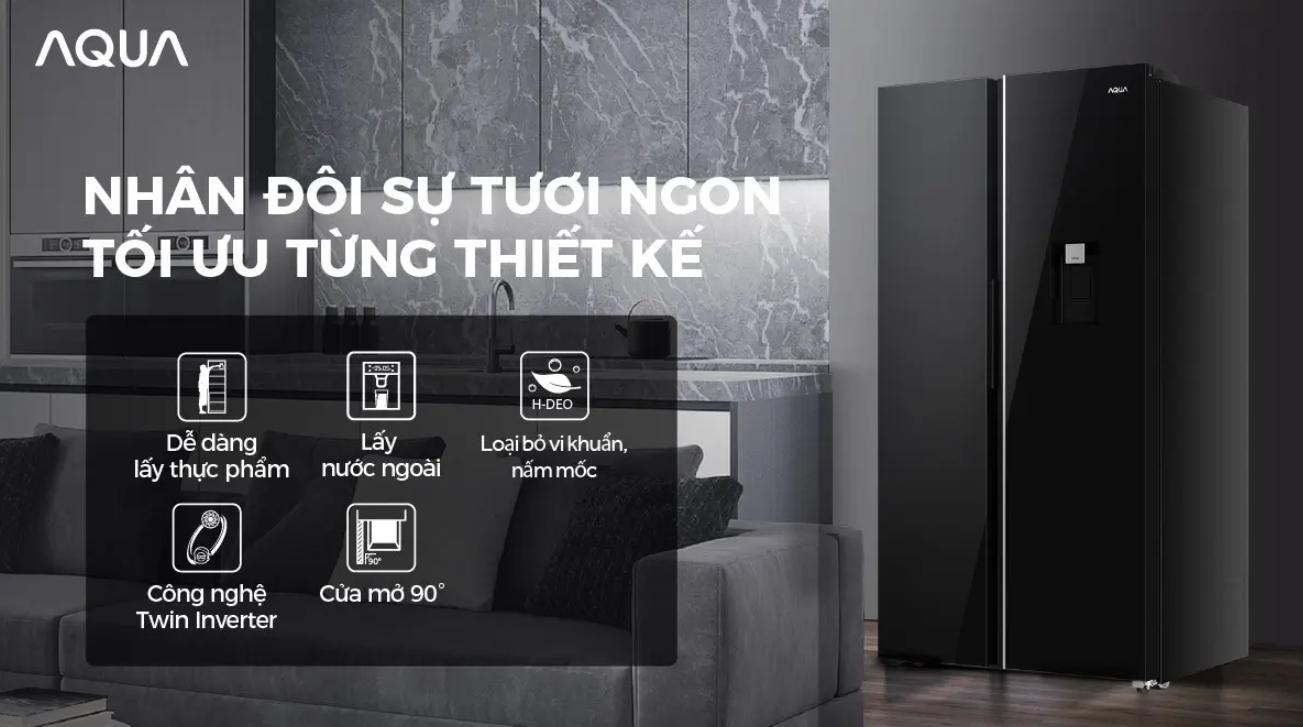 Tủ lạnh Aqua Inverter 646 lít AQR-S682XA(WGB)