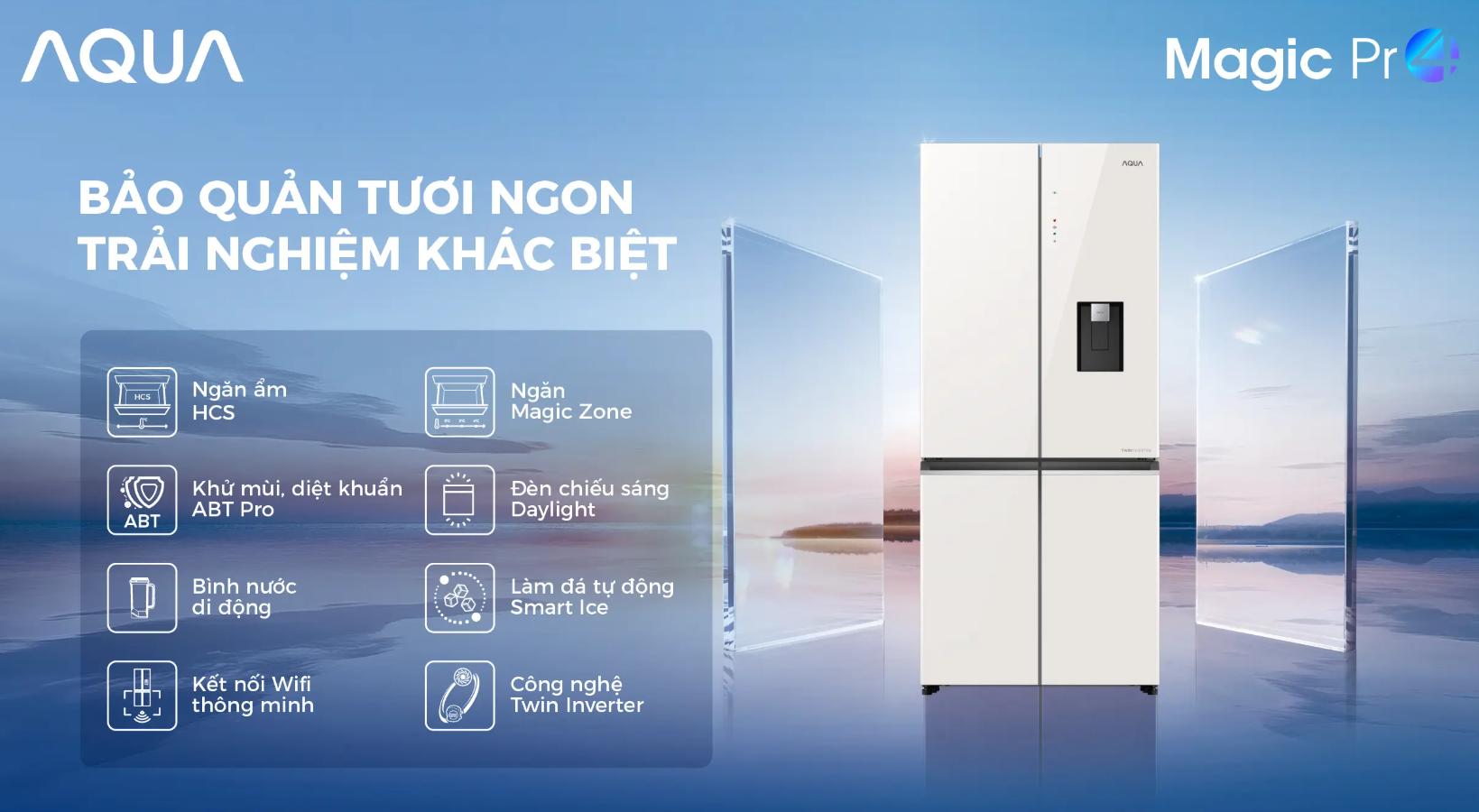 Tủ lạnh Aqua Inverter 522 lít AQR-MA600XA(WGC)U1
