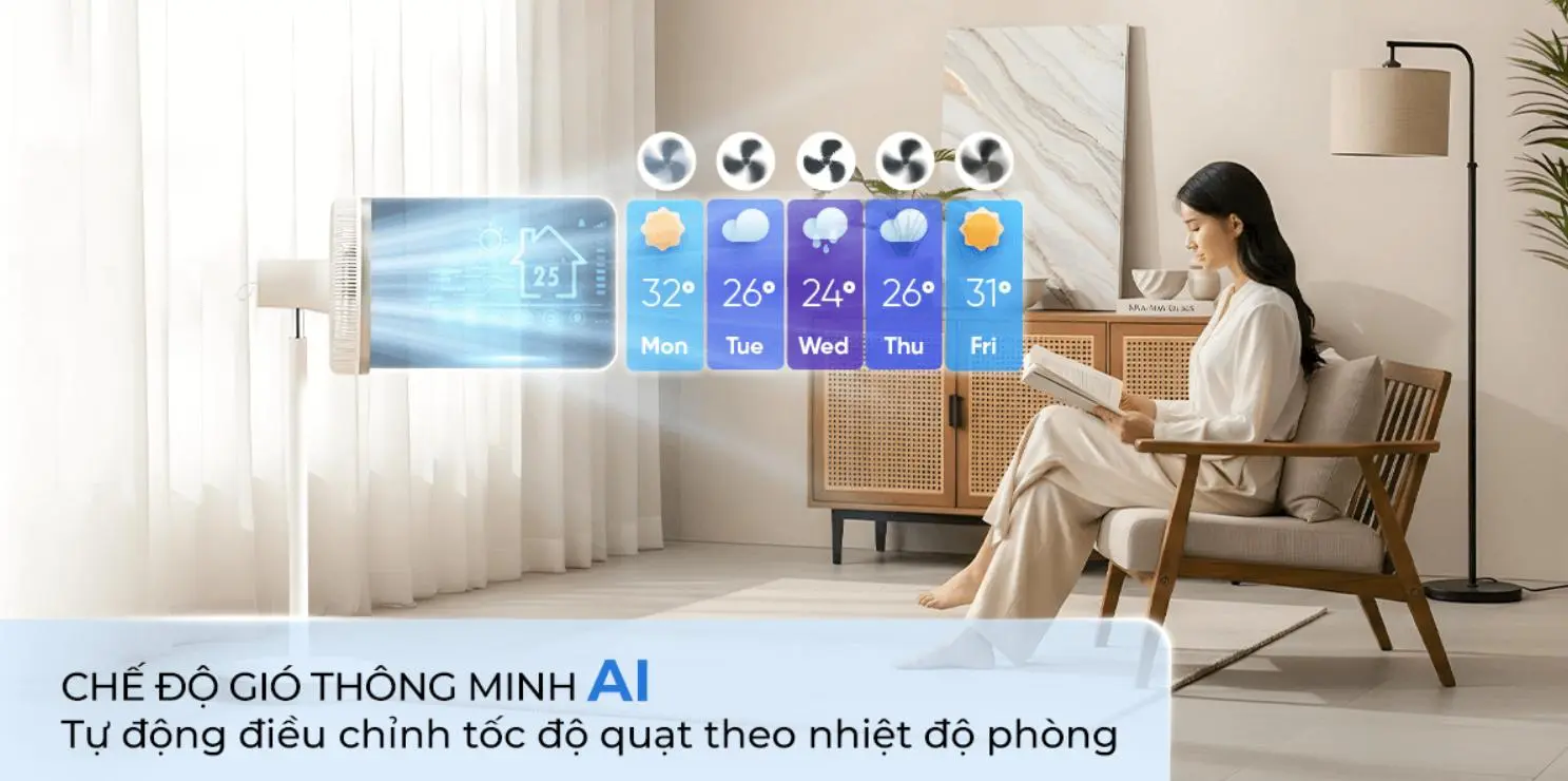 Quạt tuần hoàn Sharp 9 cánh PJ-CD404V-W